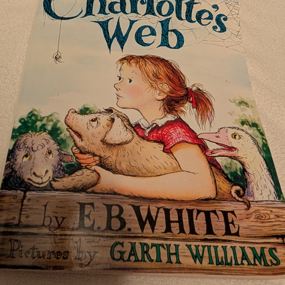 Illustrated NEW Charlotte's Web Children's Book with Plush Pink Pig by Aurora - Picture 2 of 7